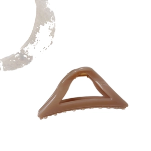 Minimalist 12cm geometric triangle hair claw clip in elegant Morandi brown finish