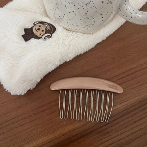 Elegant polka dot acetate hair comb with Fanrce handmade logo and metal teeth