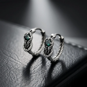 Vintage Schlangen Knoten Ohrringe Für Herren Damen Retro Kupfer Schmuck Mit 925 Sterling Silber Stift Zirkonia Akzenten