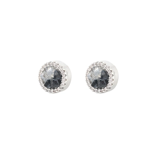 Clips d'oreilles magnétiques en cristal de glace avec pierres sombres et diamants pavés