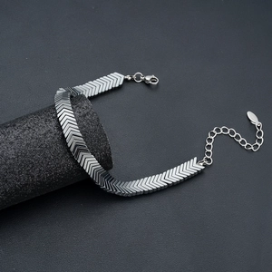 Stainless Steel Arrowhead Link Bracelet For Men Hip Hop Geometric Chevron Chain Adjustable Jewelry Gift Cool Industrial Style