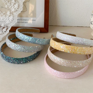 Sparkly sequin headband set in seven assorted colors for elegant hair styling