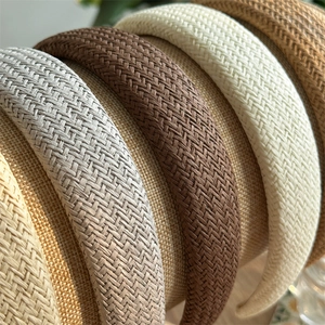 Lot de serre-têtes tressés bohèmes en tons terre avec texture épaisse tissée