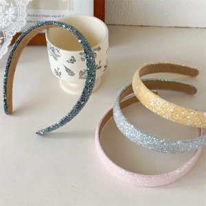 Sweet Glitter Sequin Headband For Women Wide Edge Hair Hoop Sparkly Non-Slip Hairband For Makeup Face Washing Hair Accessory