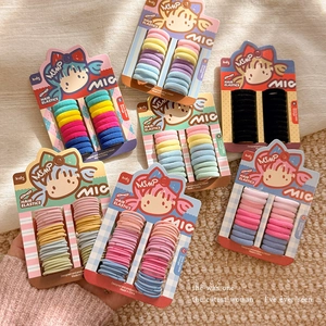Bunte Haargummis Set mit hoher Elastizität in verschiedenen Macaron-Farben für Damen