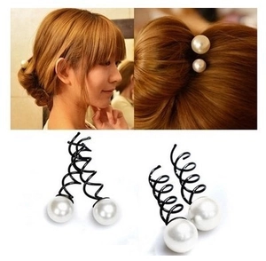 Épingles à Cheveux Spirale en Künstliche Perle Alliage Clips à Vis pour Chignons Accessoires Décoratifs Élégants pour Mariage Fête