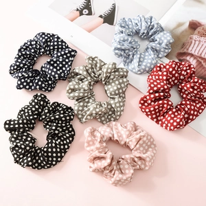 Chouchous en Mousseline à Pois Style Coréen Élastiques à Cheveux Doux Porte Queue de Cheval Accessoires Cheveux Femmes Filles