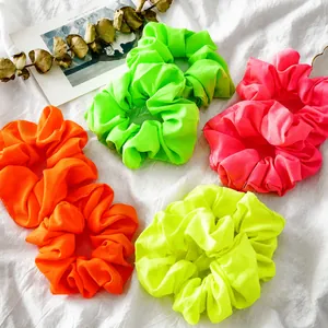 Elastici per Capelli in Chiffon Grandi Colore Neon da Donna Elastici in Tessuto Tinta Unita Supporto per Coda di Cavallo Accessori