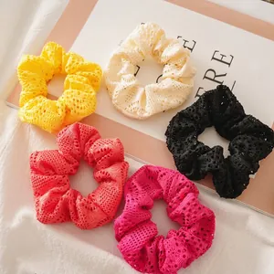 Gestrickte Hohle Spitze Scrunchies Netz Haargummi Elastische Haarbänder Pferdeschwanz Halter Süße Accessoires Für Damen Mädchen