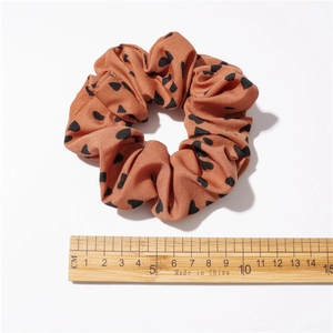 Orangefarbenes Haargummi mit Herzmuster und 10cm Durchmesser für Damen im Ins-Stil