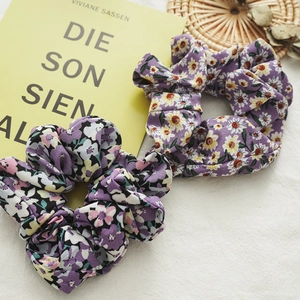 Elastico per Capelli Floreale Viola Tessuto Anello Elastico Semplice Motivo a Margherita Porta Coda di Cavallo Accessori Donna