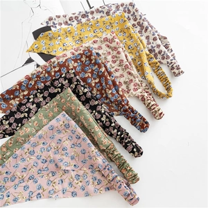 Bohemian floral print elastic headbands set in multiple colors for women fashion