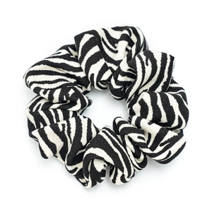 Fashionable zebra stripe hair scrunchie with high elasticity for women's hairstyles