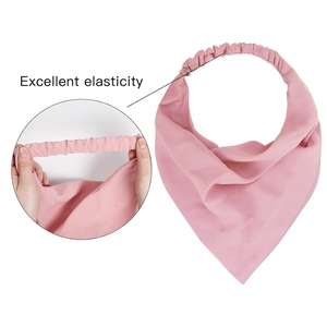 Close-up of pink chiffon elastic hair scarf demonstrating its excellent flexibility