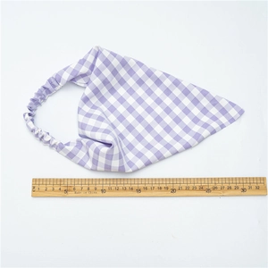 Bandana élastique à carreaux violets pour femmes avec design extensible et motif vichy