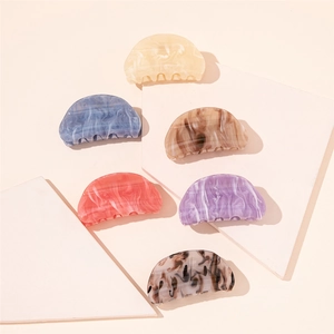 Acrylic Marble Texture Hair Claw Clip For Women Large Oval Hair Clip Minimalist Elegant Hair Accessories For Thick Hair