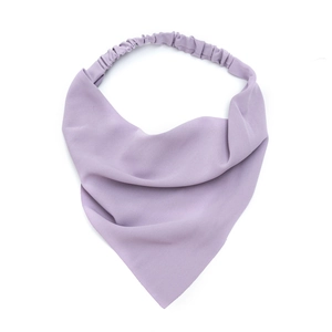 Lavender purple triangular hair bandana with elastic back strap in solid color