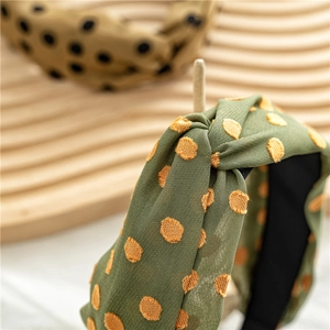Minimalist twisted fabric headband with polka dot patterns for women hair styling