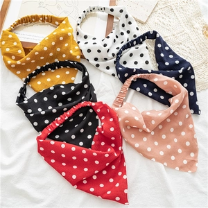 Lot de six bandeaux à pois en mousseline élastique sur fond de tissu élégant