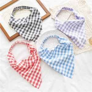 Foulard Triangulaire à Carreaux pour Femmes Bandeau Élastique Vichy Turban Boho Décontracté Accessoires de Cheveux