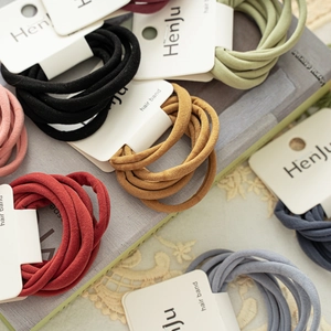 Morandi colors high elasticity hair band set on display card with neutral tones