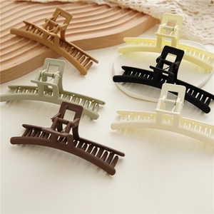 Korean Elegant Large Frosted Hair Claw Clip For Women Matte Geometric Shark Clip Simple Daily Hair Accessory For Thick Hair