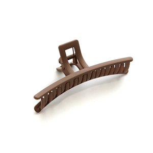 Elegant large matte dark brown shark hair claw clip for women with strong metal spring