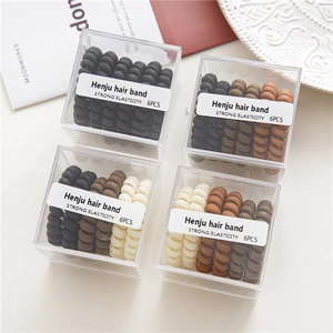 Minimalist Matte Telephone Wire Spiral Hair Ties High Elasticity Plastic Resin Ponytail Holder Hair Bands For Women Accessories