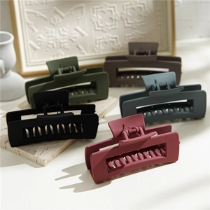 Lot de pinces à cheveux rectangulaires mates aux couleurs Morandi pour femmes