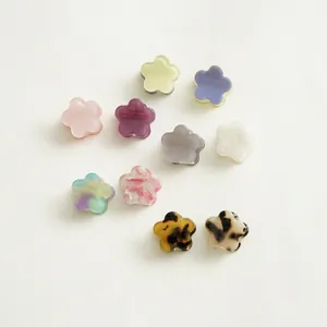 Mini Pince à Cheveux en Acétate Fleur Estompée Mignonne Écaille de Tortue Petite Épingle à Cheveux Florale pour Femmes Filles