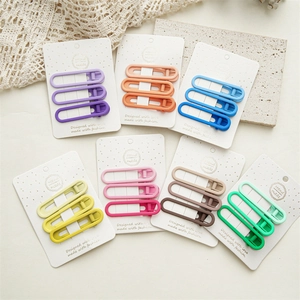 Korean Matte Candy Color Hair Clip Set Fabric Hollow Out Geometric Duckbill Clips For Women Daily Sweet Hair Accessories