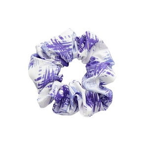 Elastico per capelli in raso blu pervinca con stampa a stelle per capelli donna