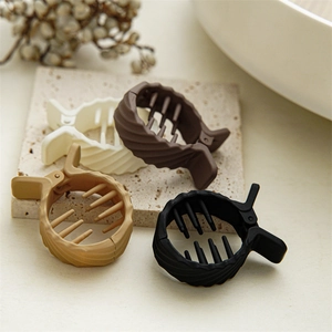 Pince à Cheveux Ronde Spirale Mate pour Femmes Support de Queue de Cheval Petite Pince Requin Accessoires de Cheveux Anti-Affaissement