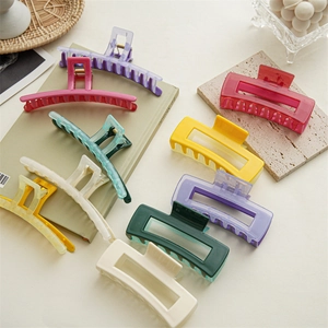 Pince à Cheveux Large pour Femme PC Bicolore Carré Shark Clip Matte Géométrique Barrette Accessoires Cheveux Quotidien