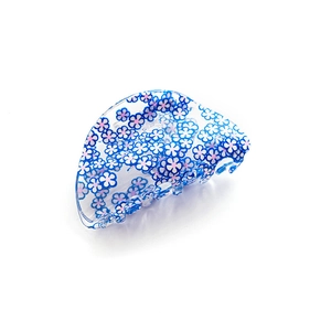 Summer clear acrylic hair claw clip with floral pattern for women hair styling
