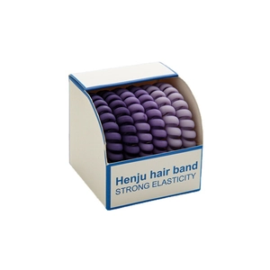 Lot de 6 chouchous spirales dégradés violets dans leur boîte, haute élasticité durable