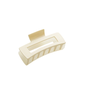 Pince à cheveux rectangulaire minimaliste crème avec design creux pour femmes
