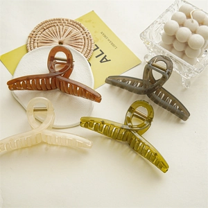 Grande Pince à Cheveux Élégante en Résine Pour Femmes Style Coréen Pince Requin Torsadée Antidérapante Accessoires de Cheveux