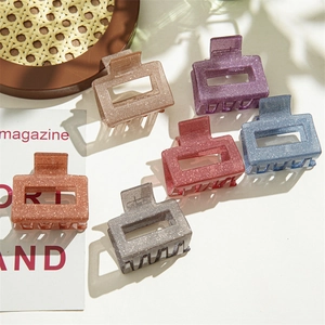Lot de six pinces à cheveux rectangulaires à paillettes colorées pour femmes stylées