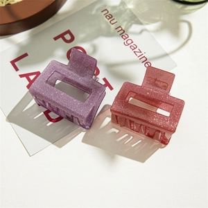 Lot de pinces à cheveux à paillettes carrées violettes et rose rouge pour femmes