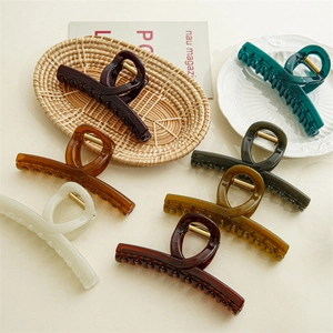 Set of 6 large jelly color hair claws in various elegant matte and translucent finishes