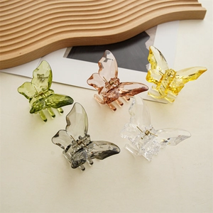 Sommer Neue Schmetterling Haarklammer Damen Kristall Textur Transparent Acryl Hai Clip Mode Facettierte Haarnadel Haarschmuck