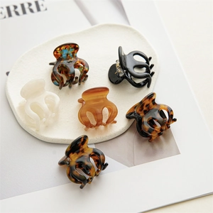 Petites Pinces à Cheveux en Acétate pour Femmes Fixateur de Queue de Cheval Haute Pince Crabe Écaille de Tortue Accessoires Cheveux