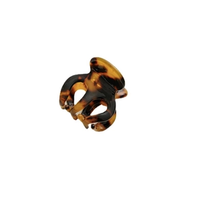 Mini pince à cheveux motif écaille de tortue pour fixation de queue de cheval en acétate