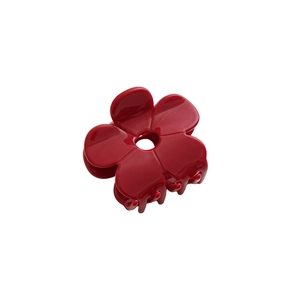 Minimalistische rote Blumen-Haarklammer aus Acetat mit glänzendem Finish für elegante Frisuren