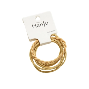 Elastic ginger yellow braided hair ties set on card packaging for daily styling