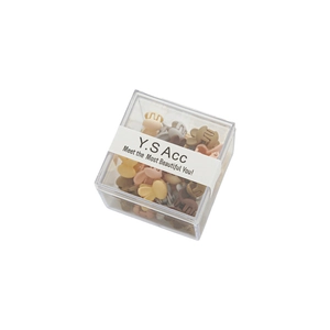 Mini hair claw clips set in milk tea colors for girls, stored in a transparent square box