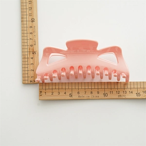 Grande pince à cheveux rose brillant pour cheveux épais avec règle de mesure, 13,5 cm