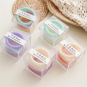 Spiral Haargummis Telefonkabel Haarseile Macaron Farben Hohe Elastizität Nahtlose Haarbänder Für Damen Zubehör