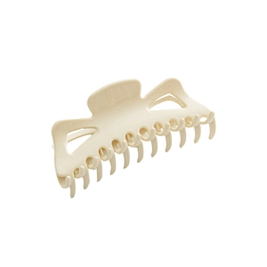 Grande pince à cheveux blanc crème pour cheveux épais, style coréen minimaliste élégant